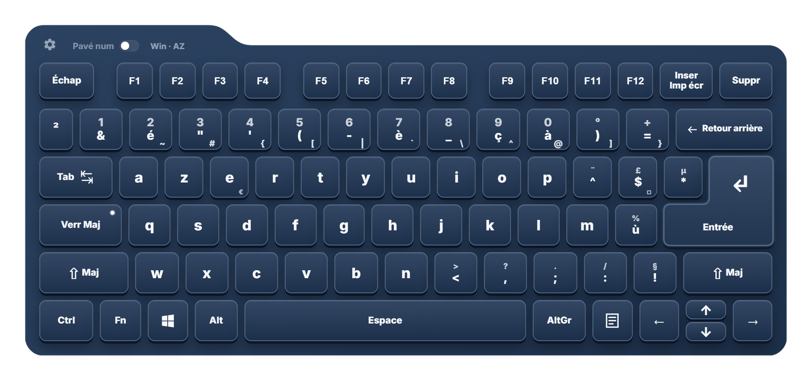 Clavier virtuel Windows AZERTY